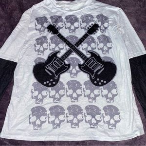 Women's Y2k Gothic Top Grunge Graphic Aesthetic Long Sleeve Tee Dark Academia